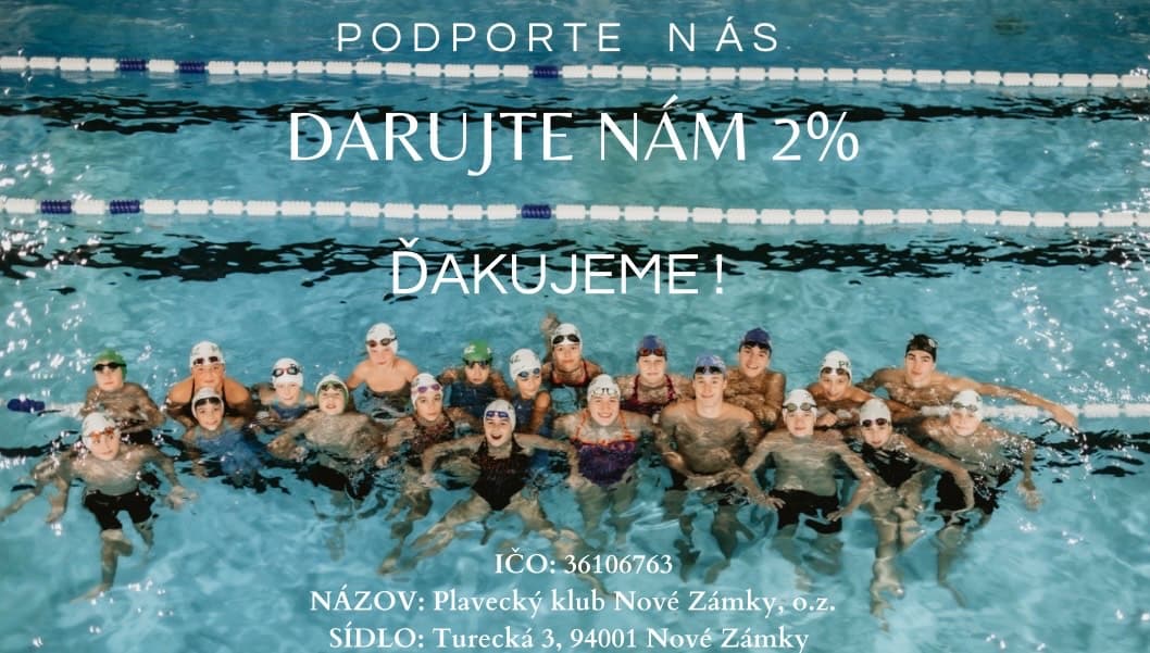 Darujte svoje 2% nádejným plavcom z PKNZ